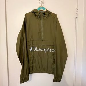 Champion Olive Green Anorak Windbreaker